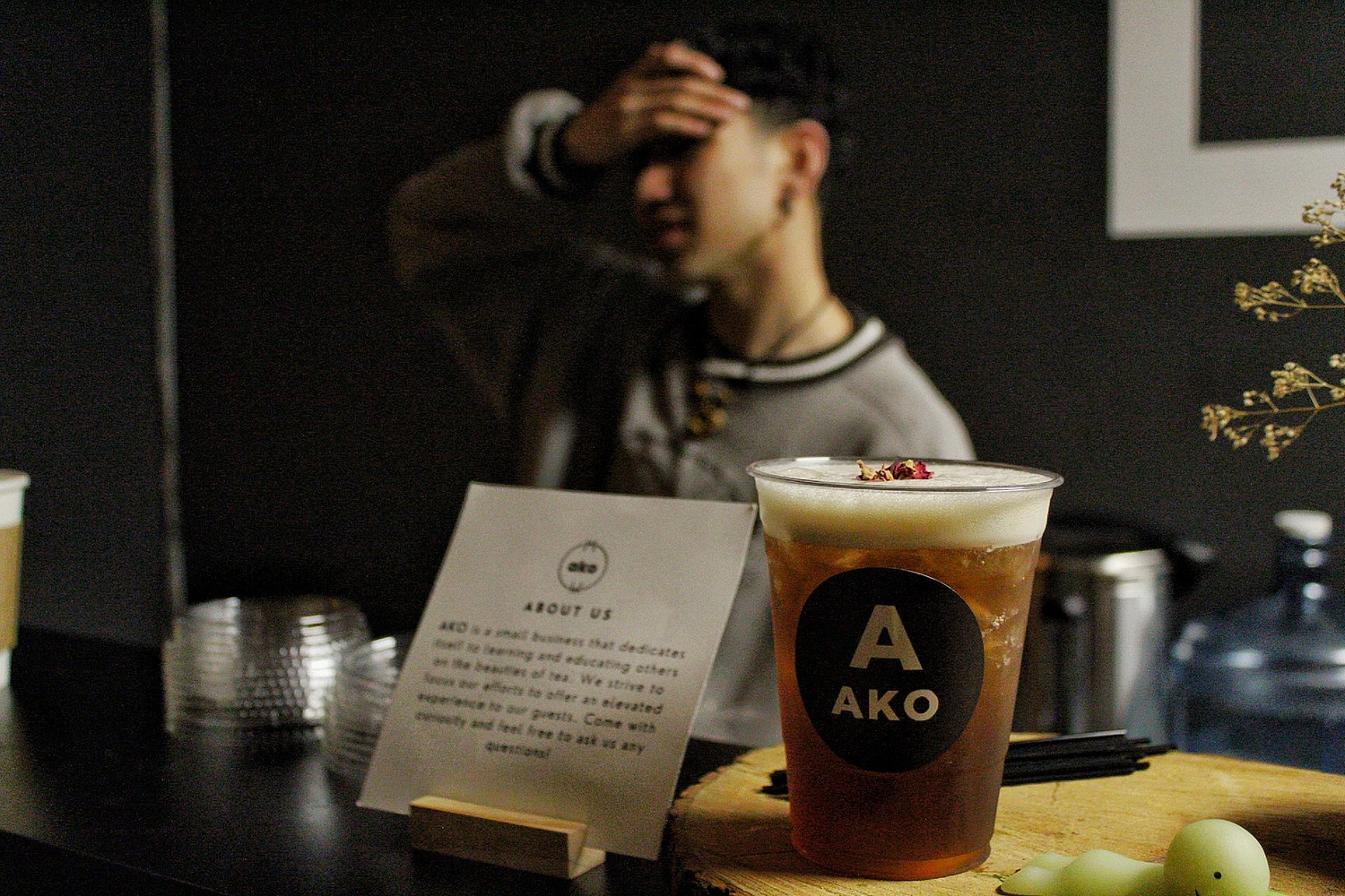 AKO tea setup with signature drink